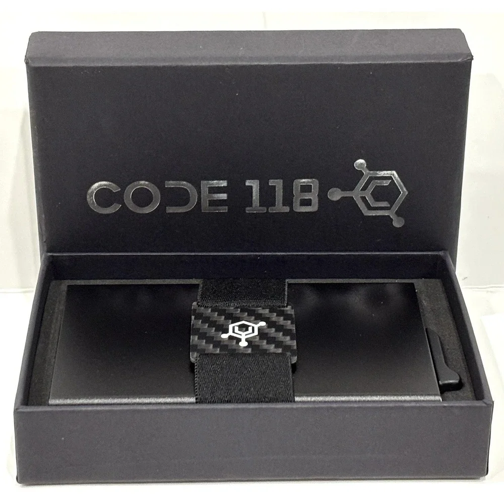 CODE 118 RFID Wallet Carbon Fiber Aluminum Minimalist Card Holder w/ Box